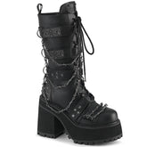 Demonia Assault 117 Black Vegan Leather Women'S Mid Calf & Knee High Boots